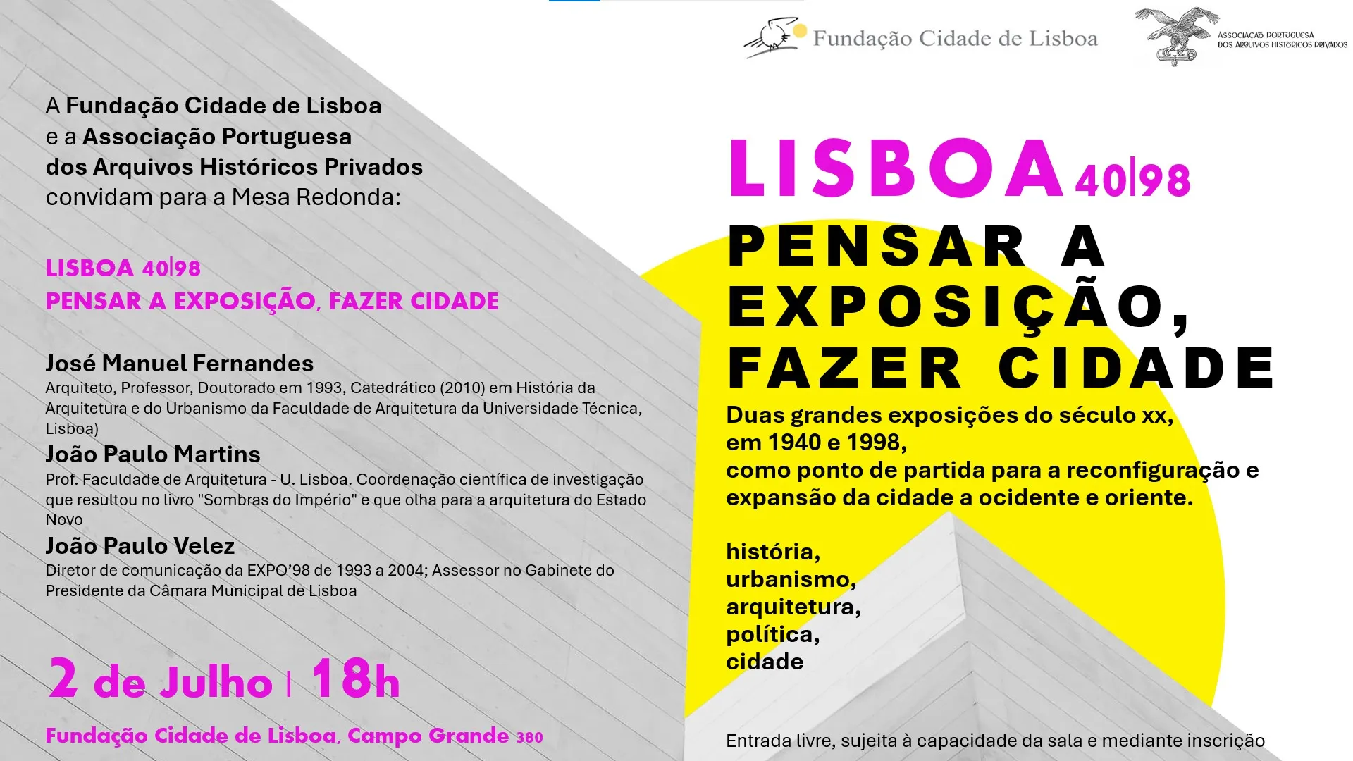 Lisboa 40/98 Pensar a Exposição, Fazer a Cidade