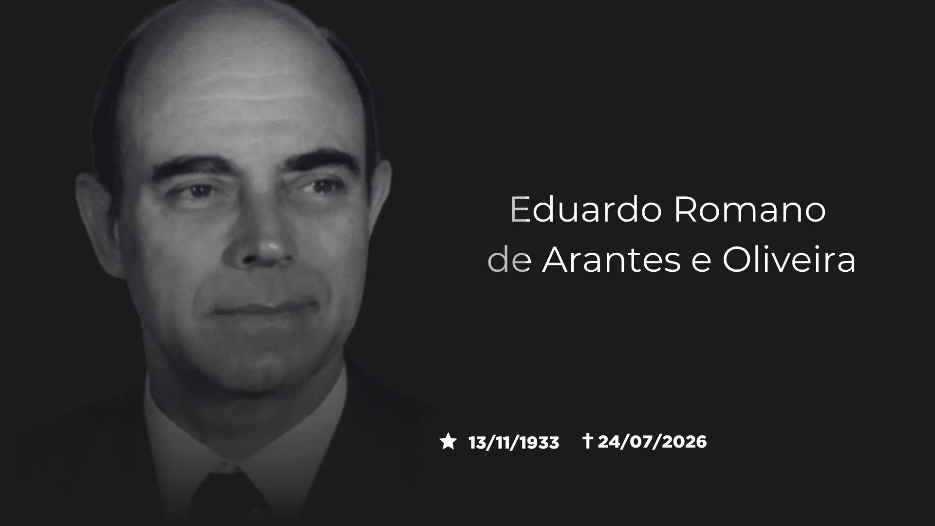 Despedimo-nos hoje do nosso querido amigo, curador e antigo Administrador, Professor Eduardo Romano de Arantes e Oliveira